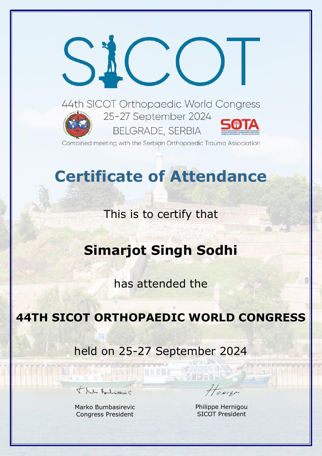 Certificate of Attendance